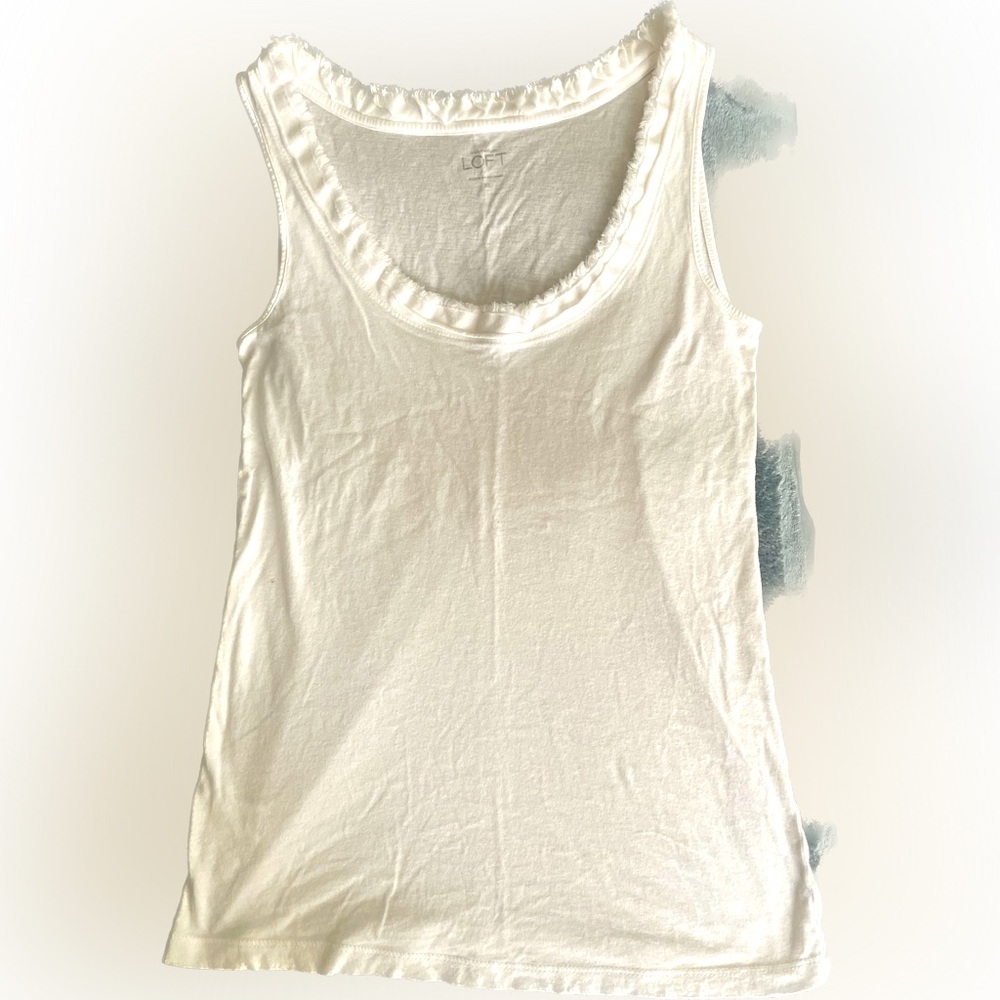 Vintage White Tank With Ruffles XS